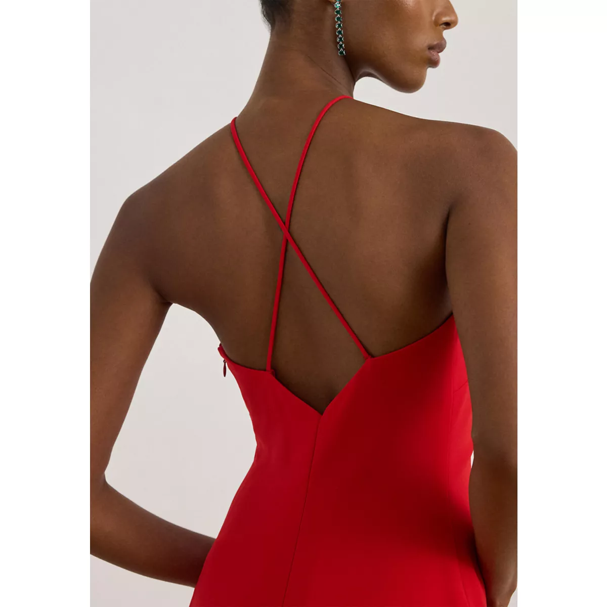 Double-Faced Crepe Halter Gown - 4
