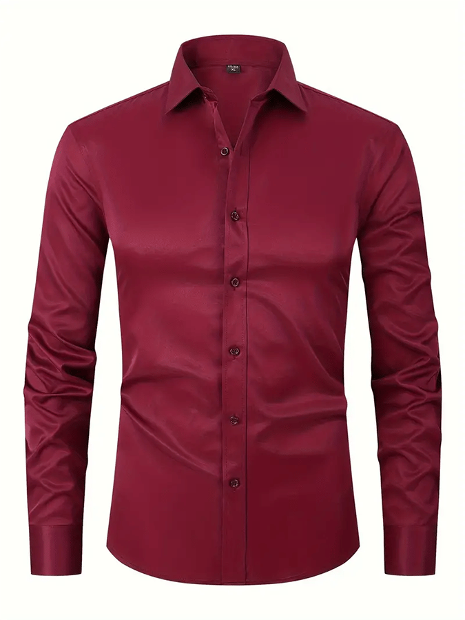 Camisa de color sólido Design ejecutivo casual para hombre