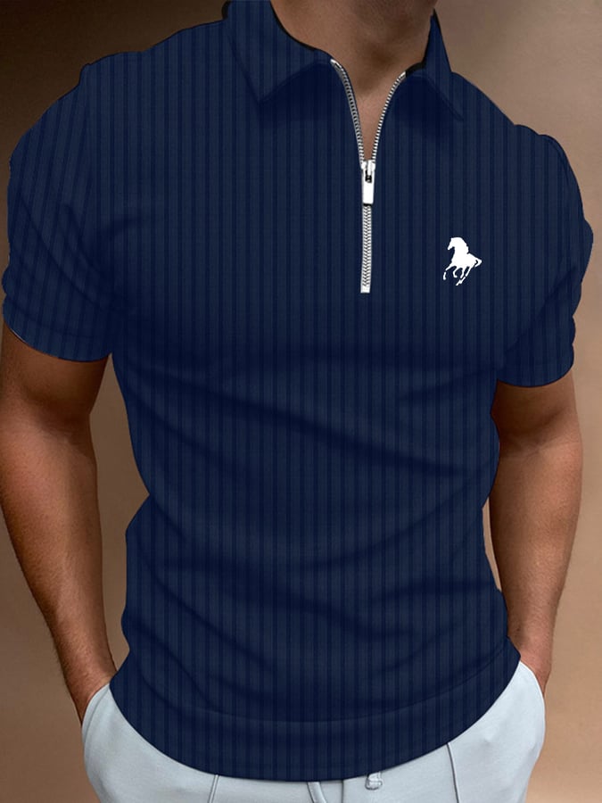 Camisa polo Horse estampado casual para hombre