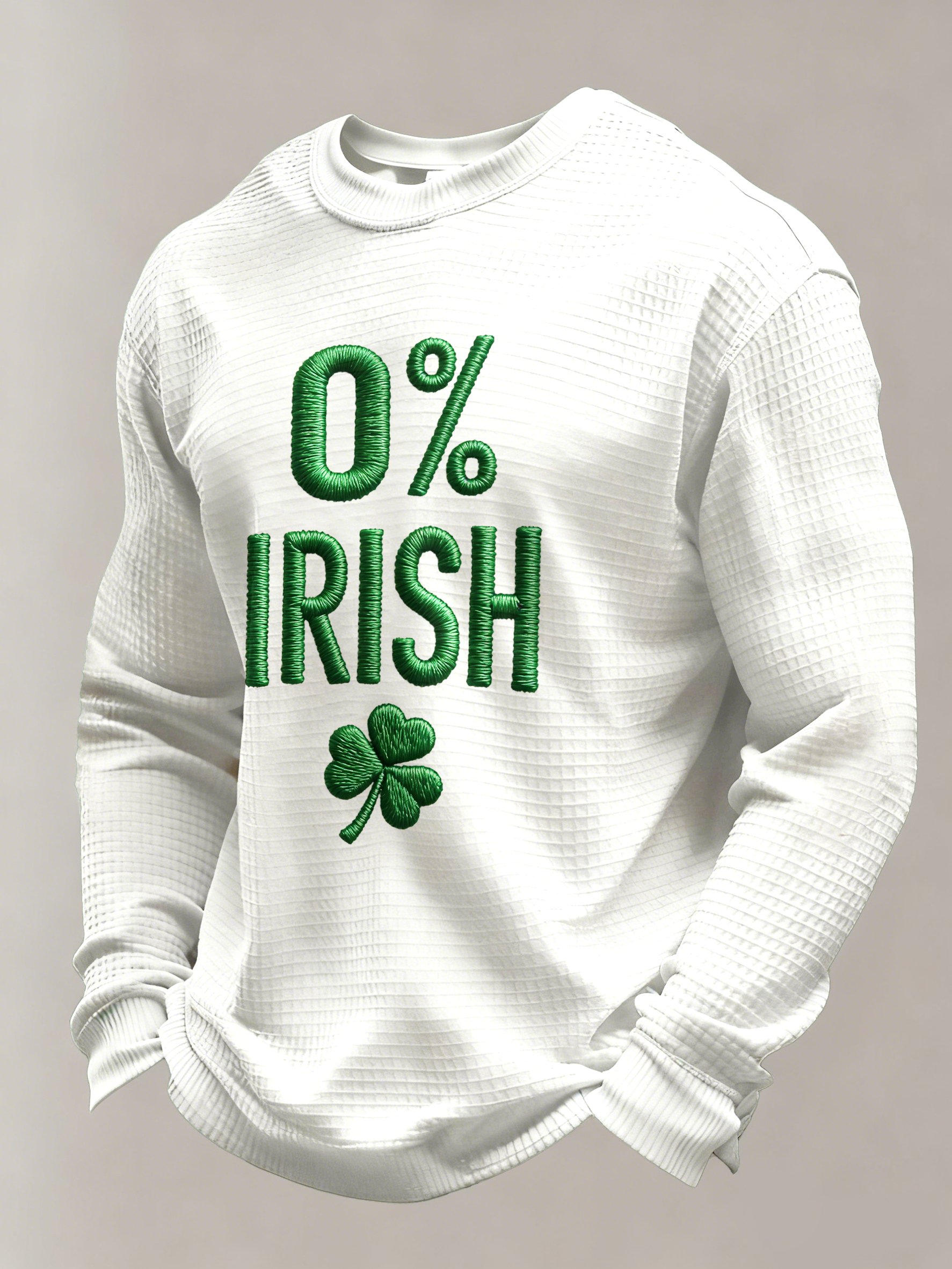 Saint Patrick estampado casual de manga larga Top para hombre