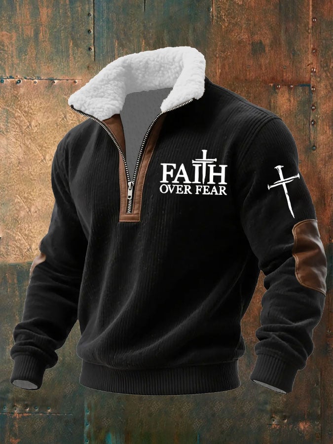 Sudadera Faith “FAITH OVER FEAR”texturizado para hombre