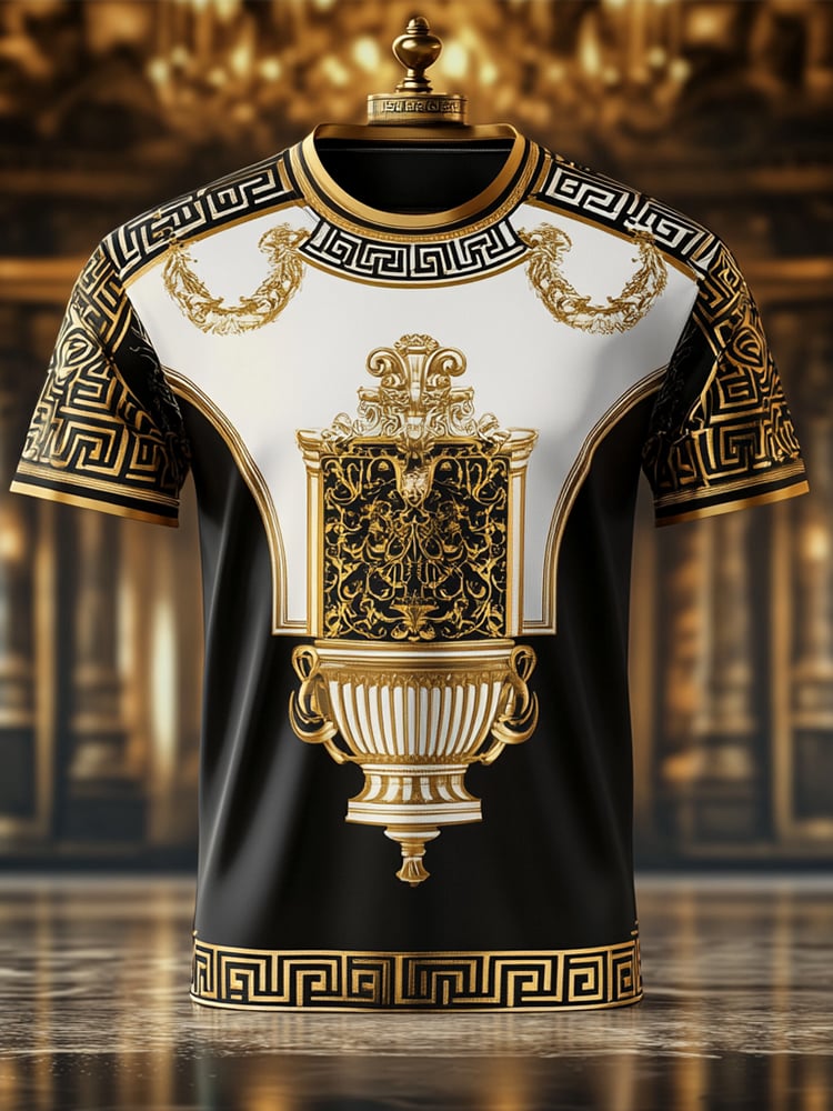 Camiseta ejecutivo Tiger estampado de manga corta para hombre
