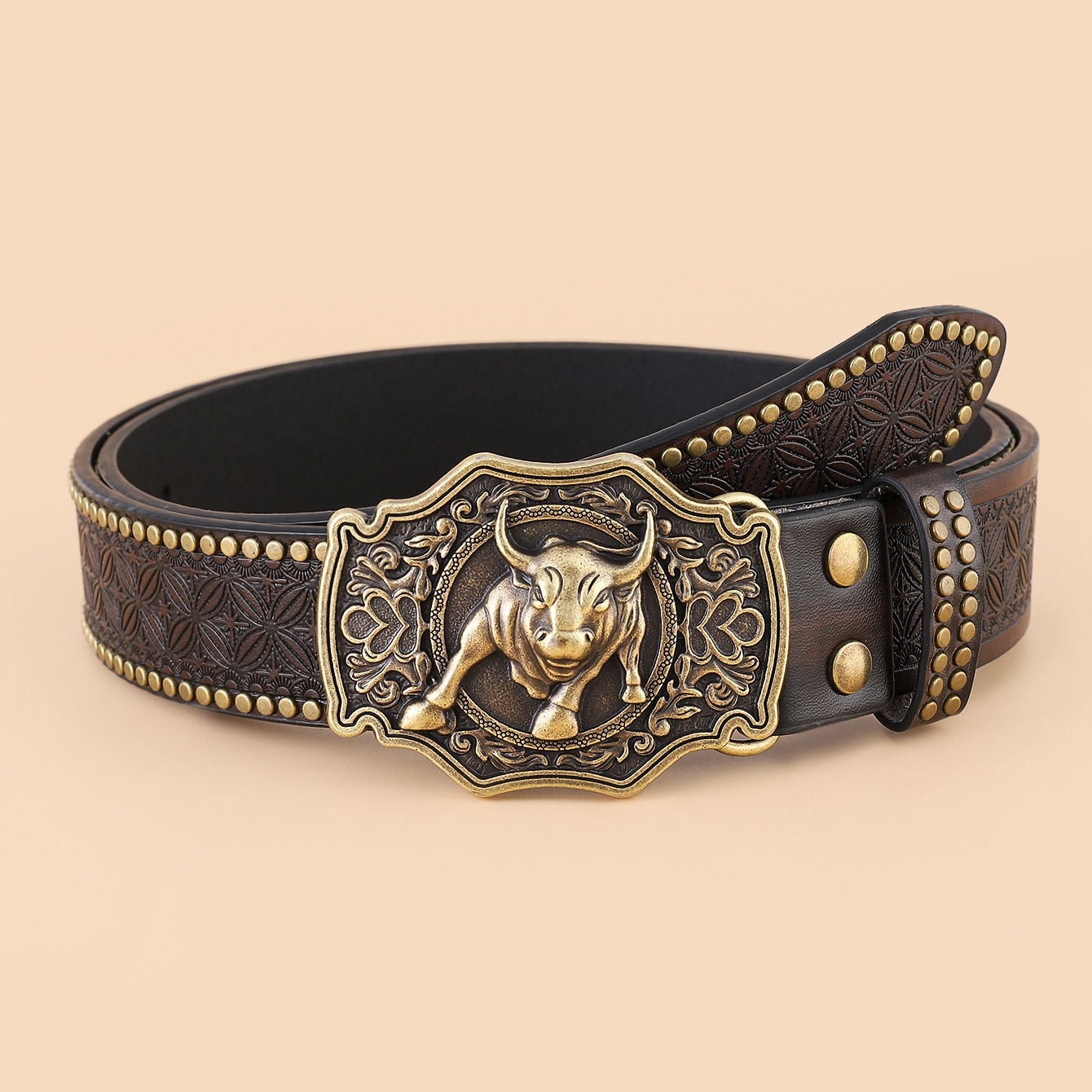 Cinturón 2025 Trendy retro Western mezclilla para hombre