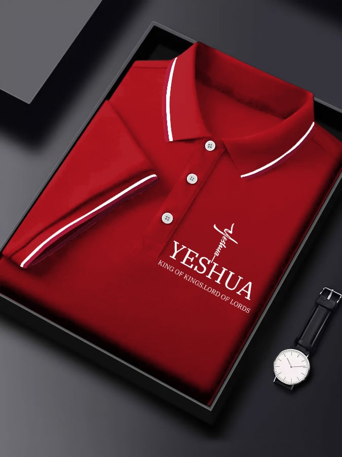 Camisa polo “Yeshua King OF Kings Lord Of Lords�?estampado para hombre