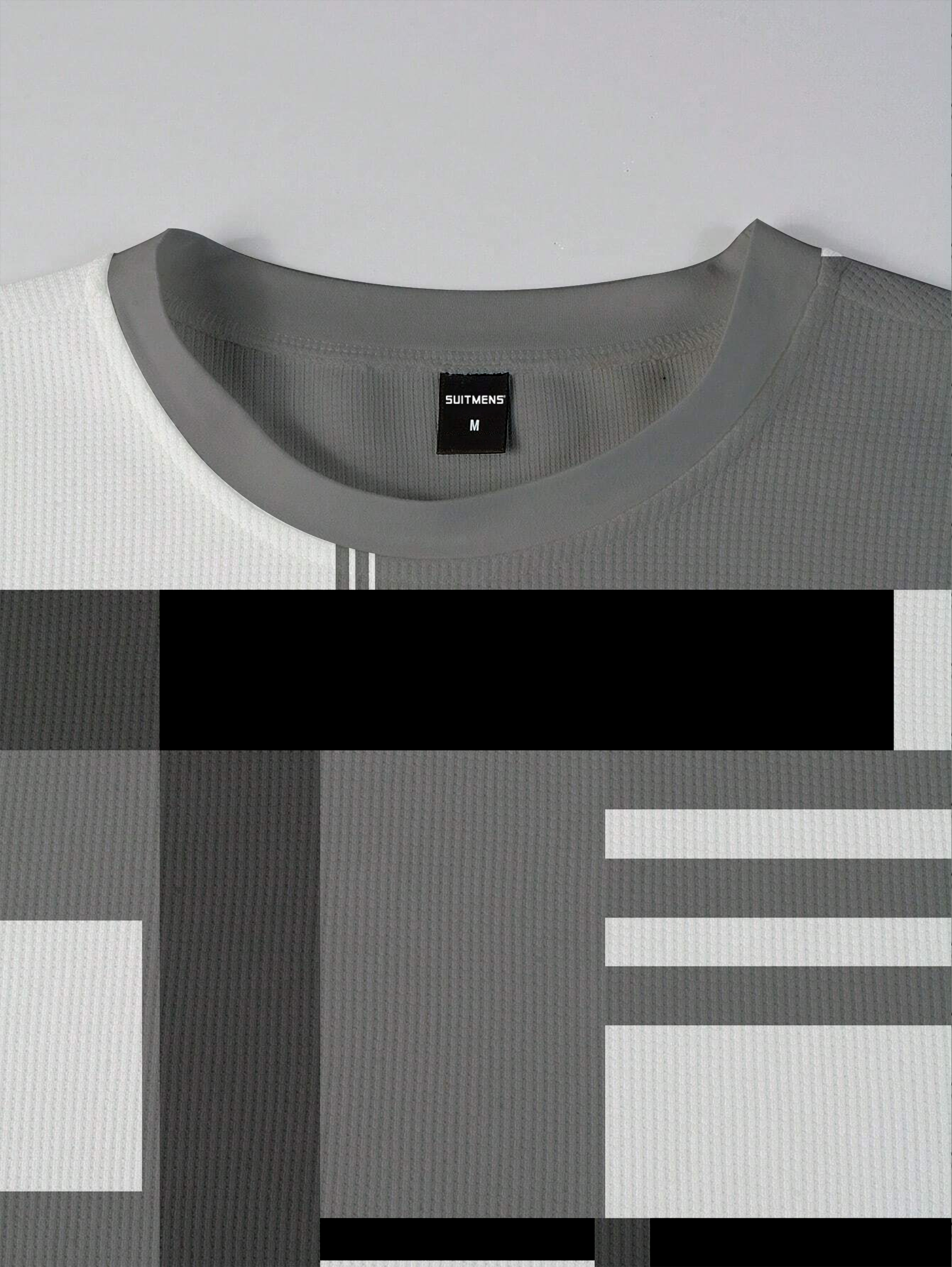 Simple Colorblock Round Neck casual Sports Set 051 para hombre