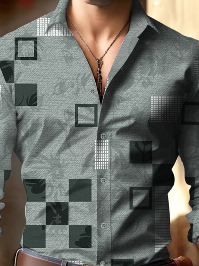 Ejecutivo Style geométrico Princamiseta para hombre