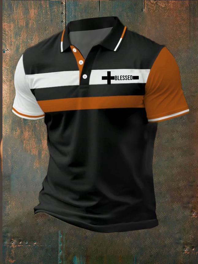De moda casual Faith Contrast Color Polo para hombre