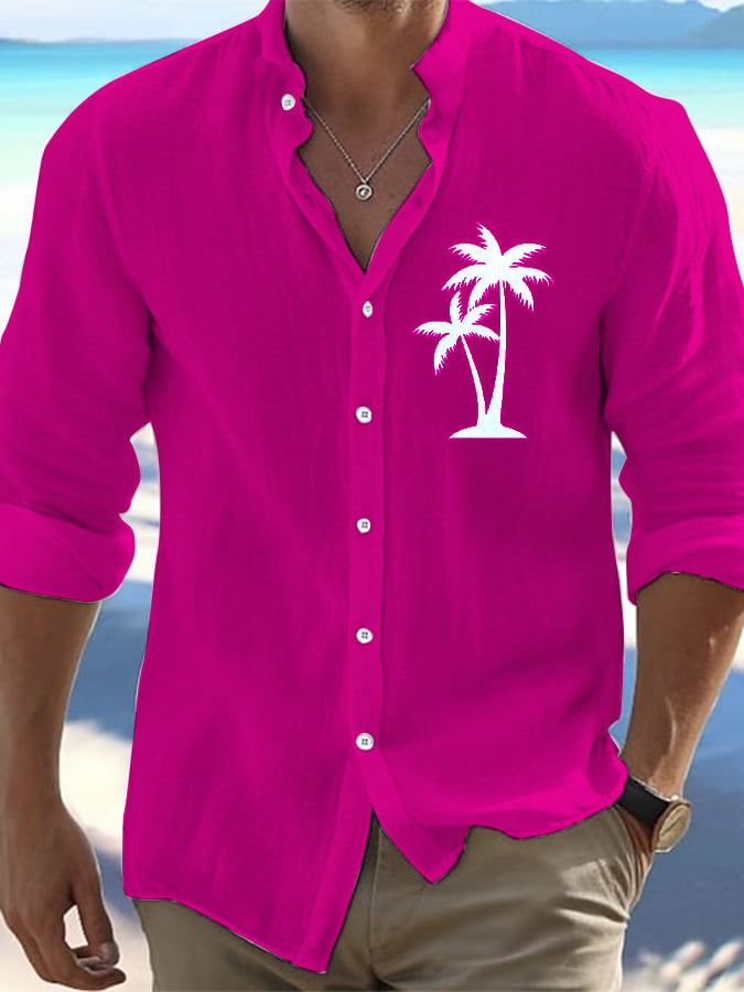 Camisa de moda Barbie Pink Simple Vacation casual para hombre