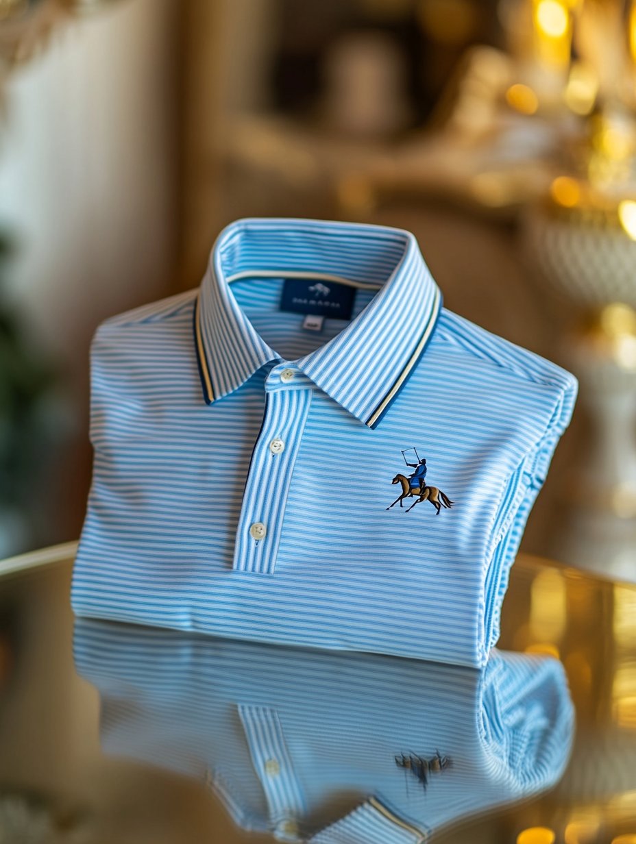Camisa polo ejecutivo casual Horseback Rider con botones de manga corta para hombre