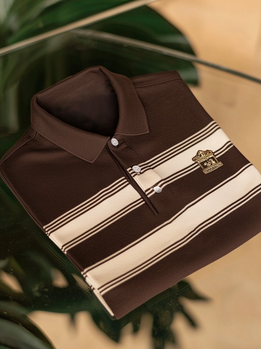 Camisa polo vintage ejecutivo de manga larga para hombre