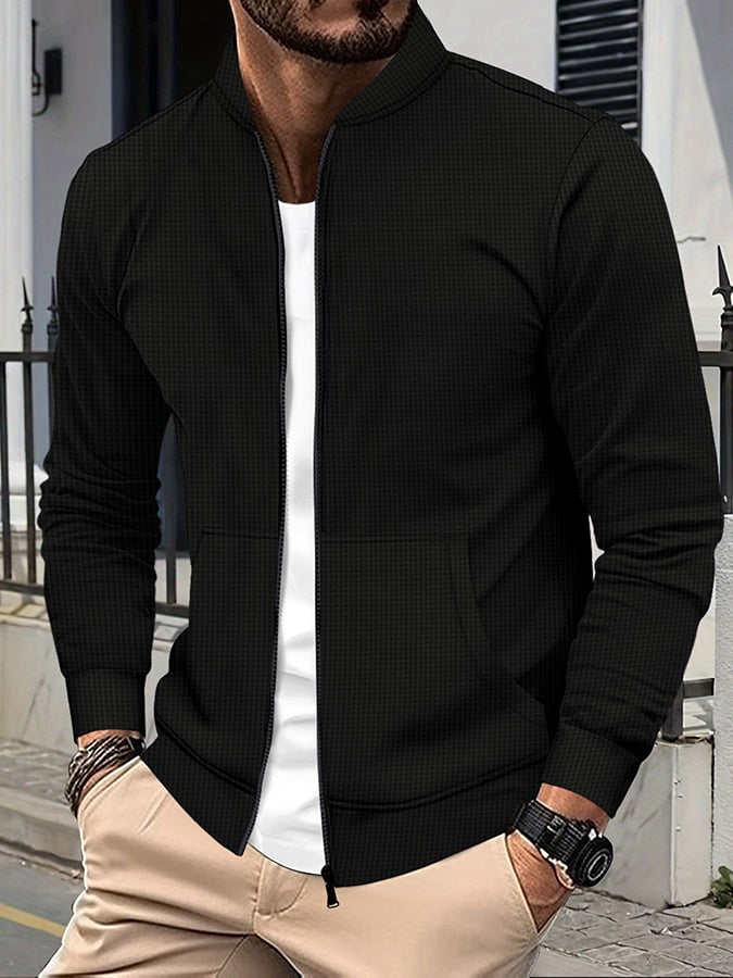 Chaqueta vintage Waffle Zip Comfort para hombre