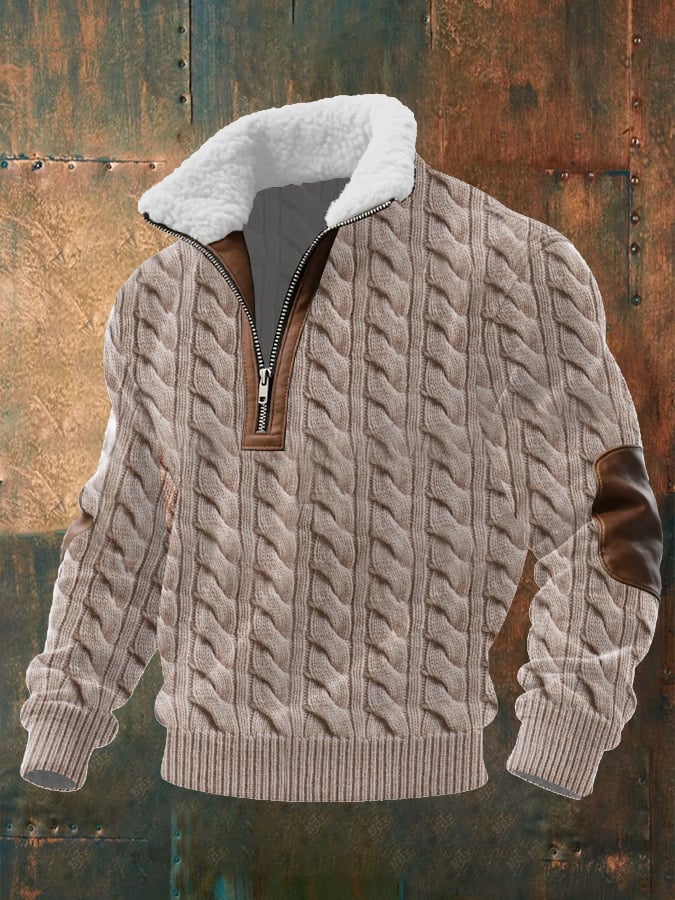 Sudadera Cable texturizado estampado casual para hombre