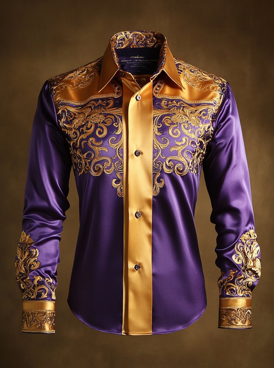 Camisa de lujo de manga larga with Beast estampado para hombre