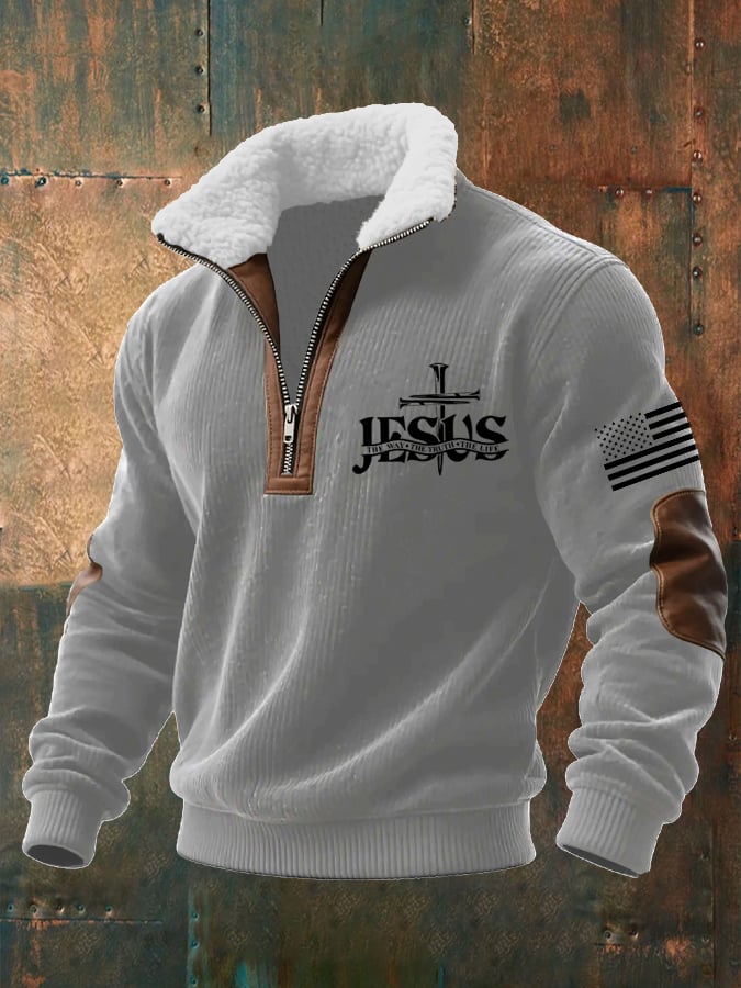 Sudadera casual Faith retro texturizado para hombre