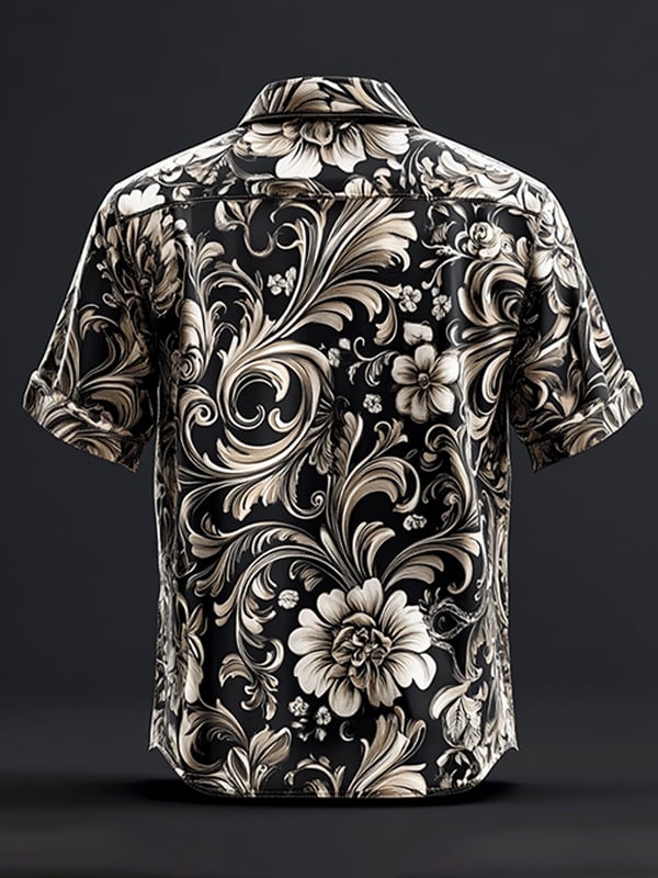 Camisa retro Gothic diseño de manga corta para hombre