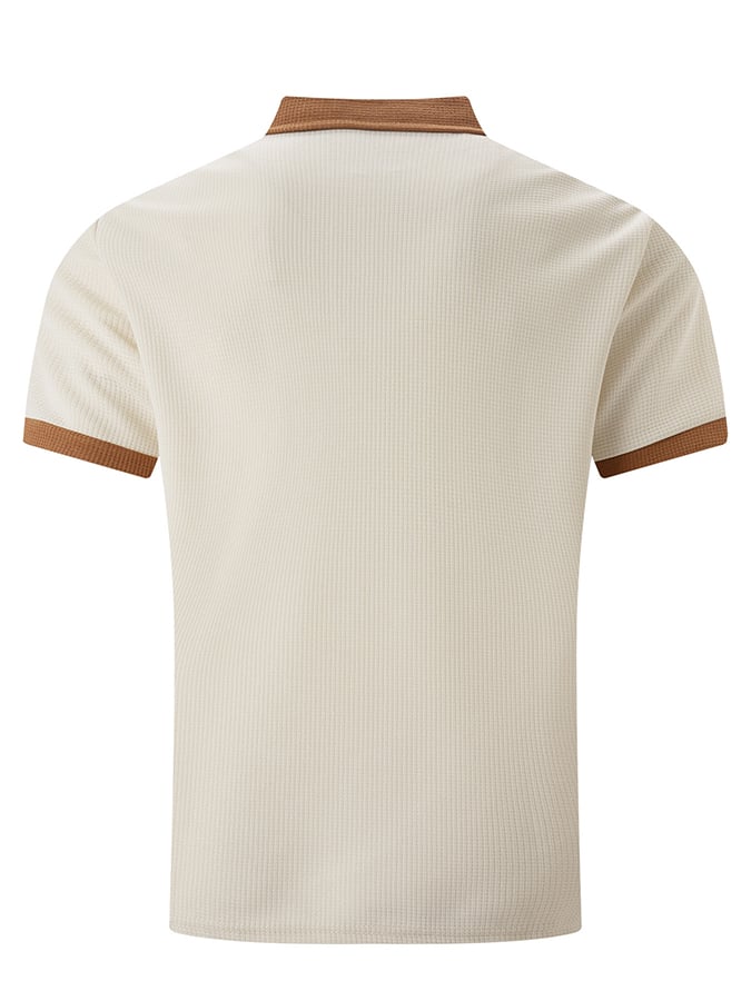 Camisa polo Waffle Fabric de moda casual (With bolsillos) para hombre