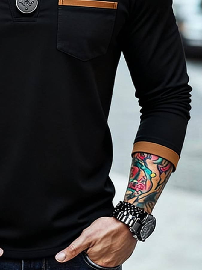 Camiseta vintage-Style Basic Patchpara trabajo para hombre