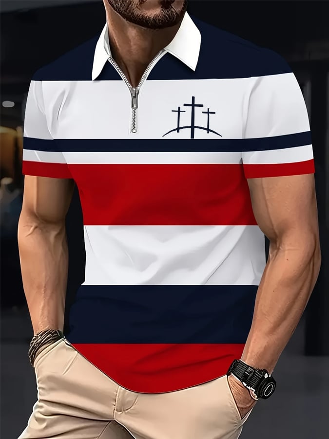 Camisa polo Faith Cross estampado para hombre