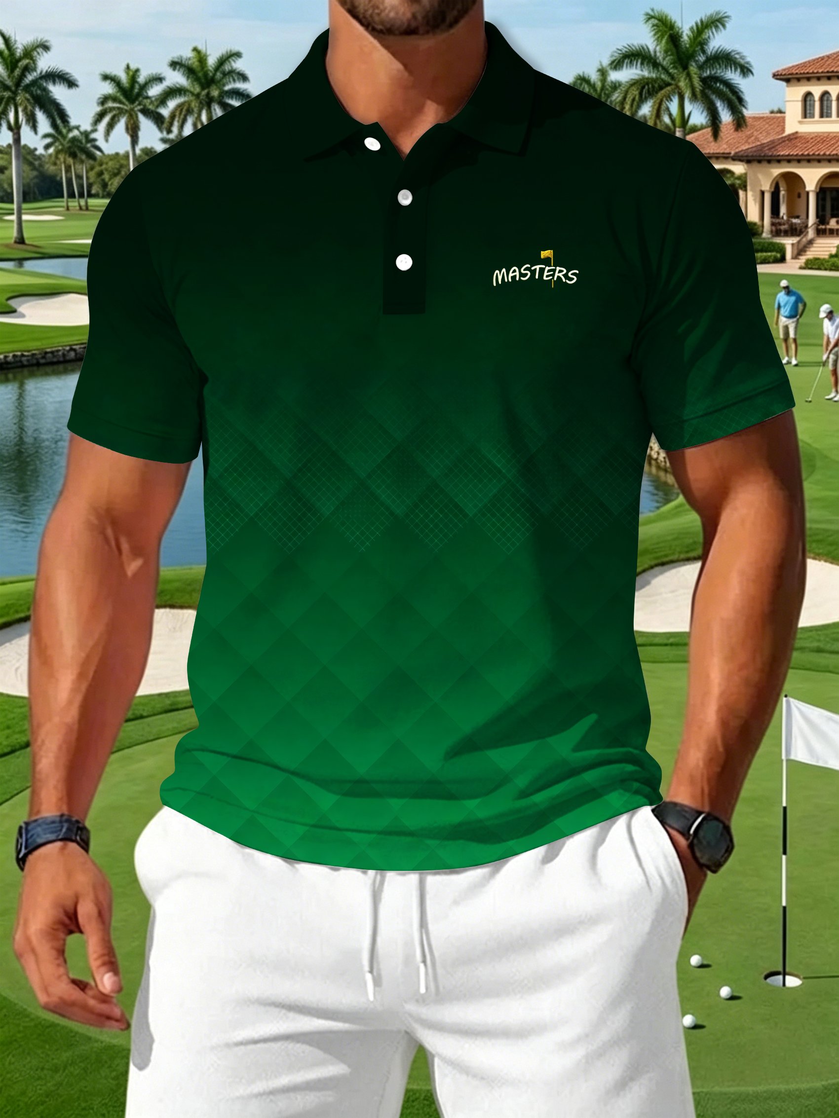 Golf estampado casual Polo para hombre