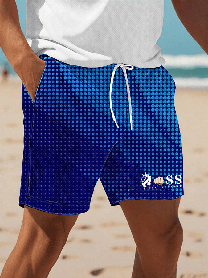 Shorts retro Letter Design estampado casual para hombre