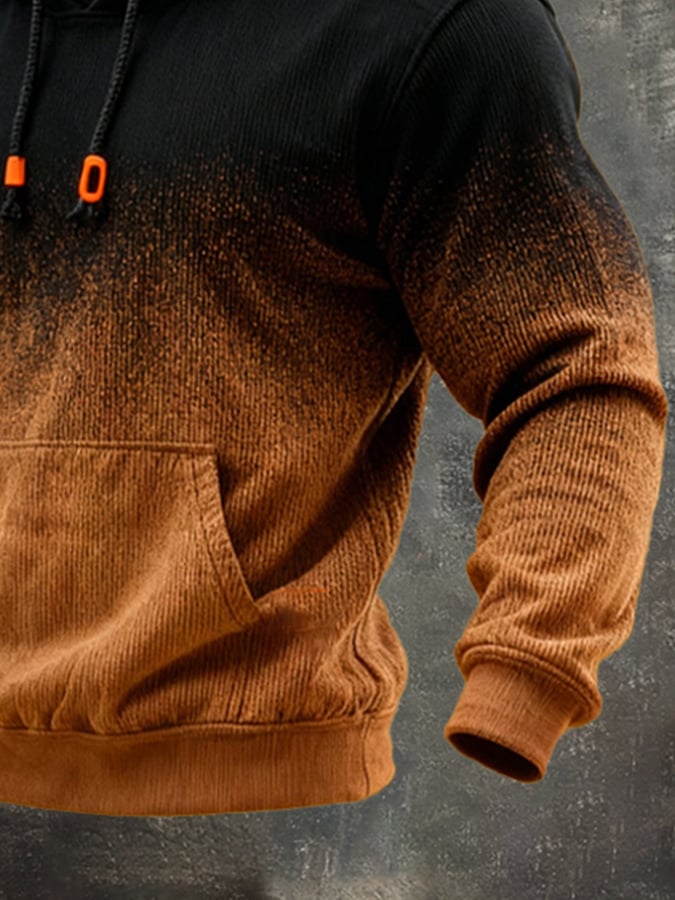 Sudadera retro degradado Hooded para hombre