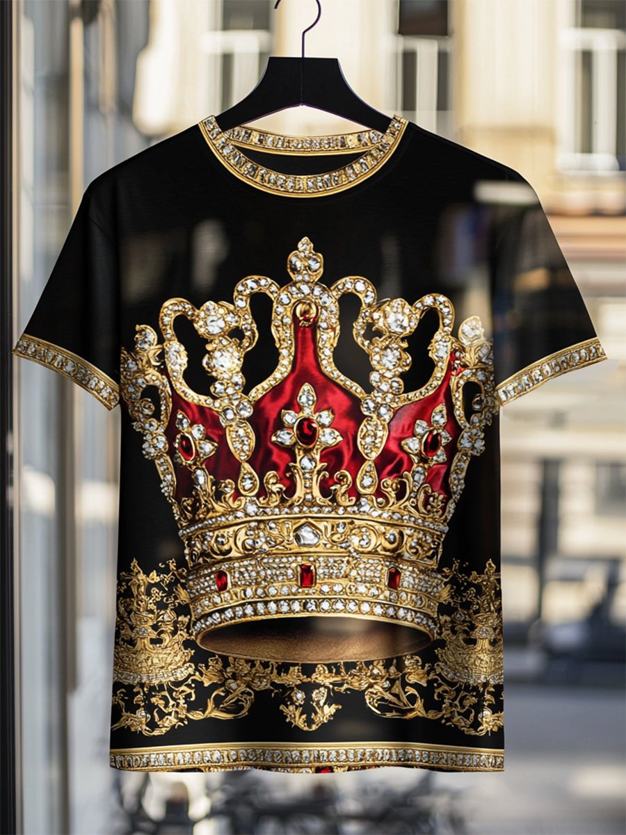 Camiseta ejecutivo de lujo estampado de algodón de manga corta para hombre