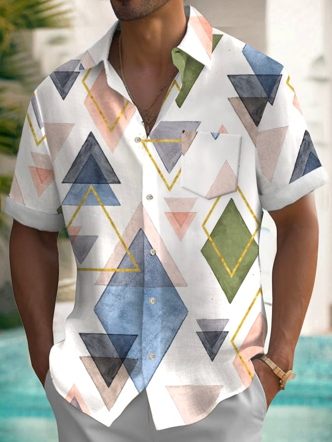 Camisa de moda casual Resort estampado para hombre