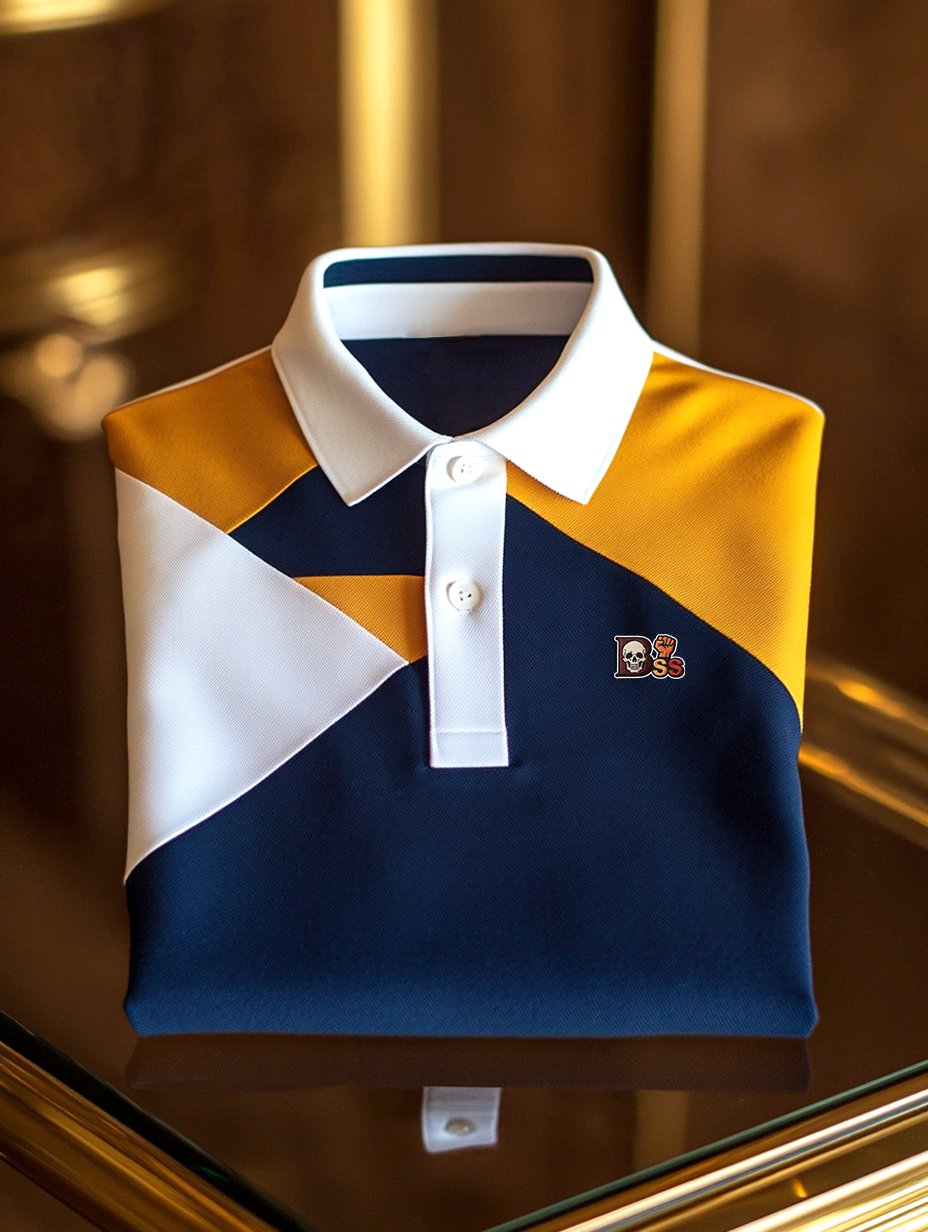 Camisa polo ejecutivo casual Artistic Button de manga corta para hombre