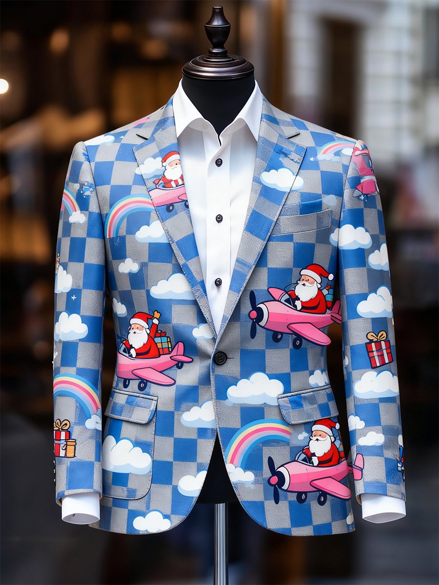 Ejecutivo casual a cuadros Christmas Suit Outerwear para hombre