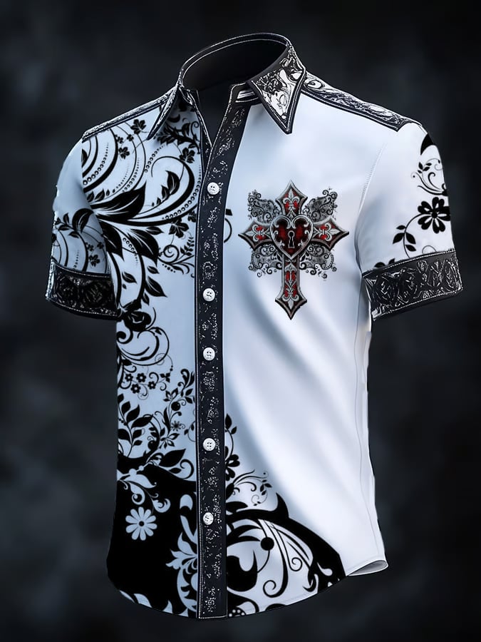 Camisa retro Gothic Dark para hombre