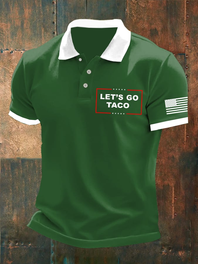 Camisa polo Let's Go Taco estampado para hombre