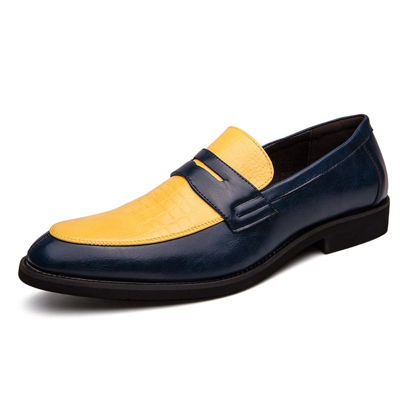 de modaable British Style casual Color Contrast Leather zapatos