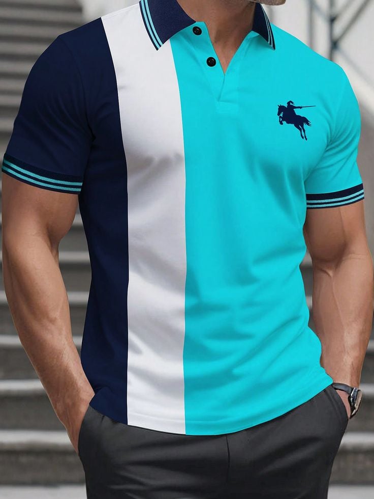 Camisa polo casual ejecutivo Button de manga corta para hombre