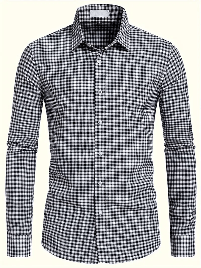 para hombre Plaid ejecutivo casual camisa