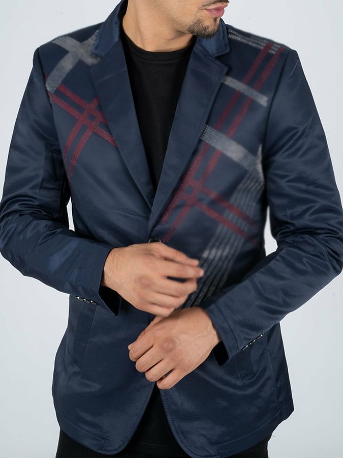 Chaqueta de moda Commuter estampado Design Suit para hombre