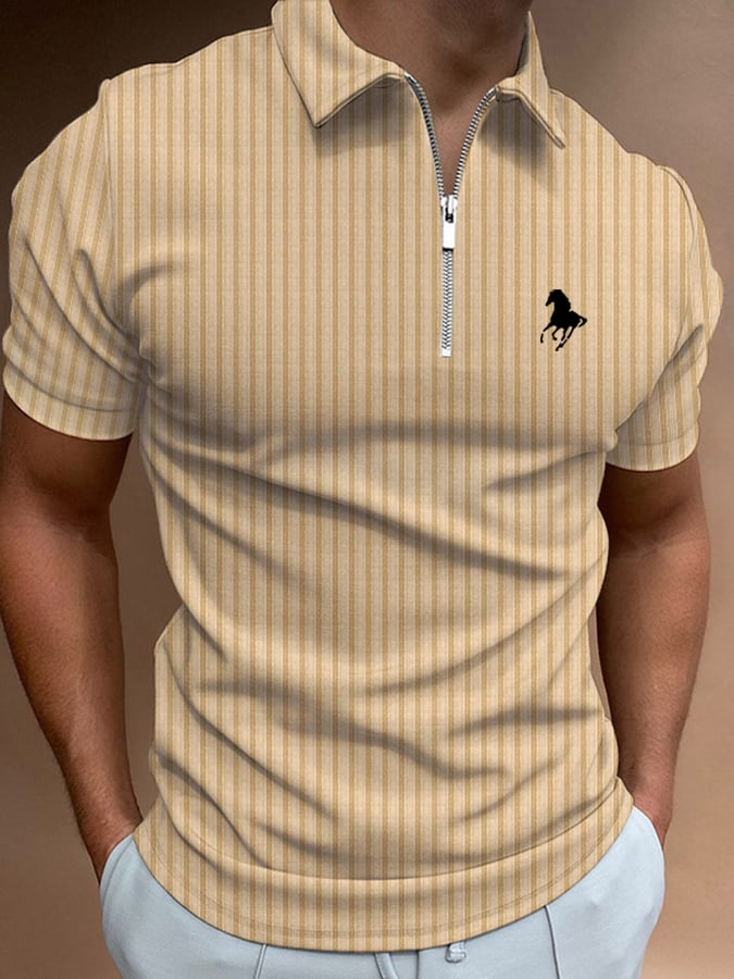 Camisa polo Horse estampado casual para hombre