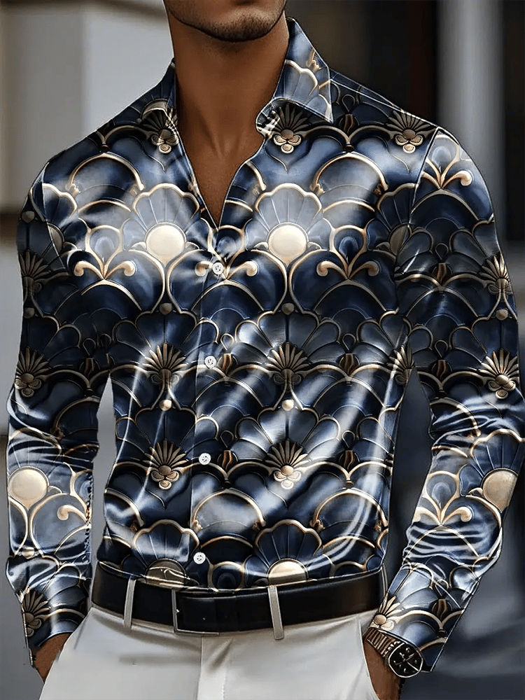 Camisa vintage de manga larga para hombre
