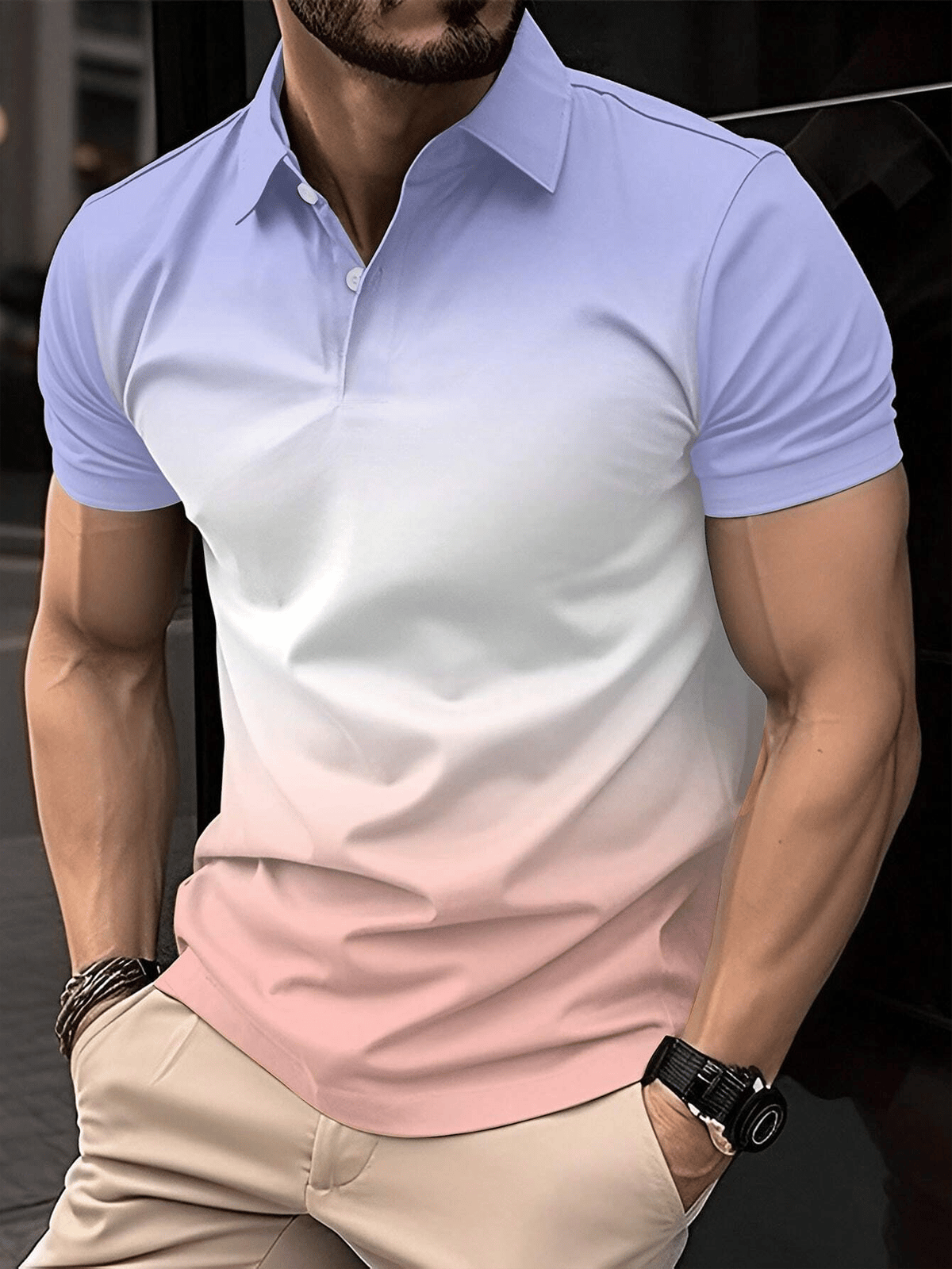 Camisa casual ejecutivo de moda polos para hombre