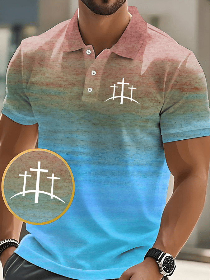 Camisa polo Faith estampado casual para hombre