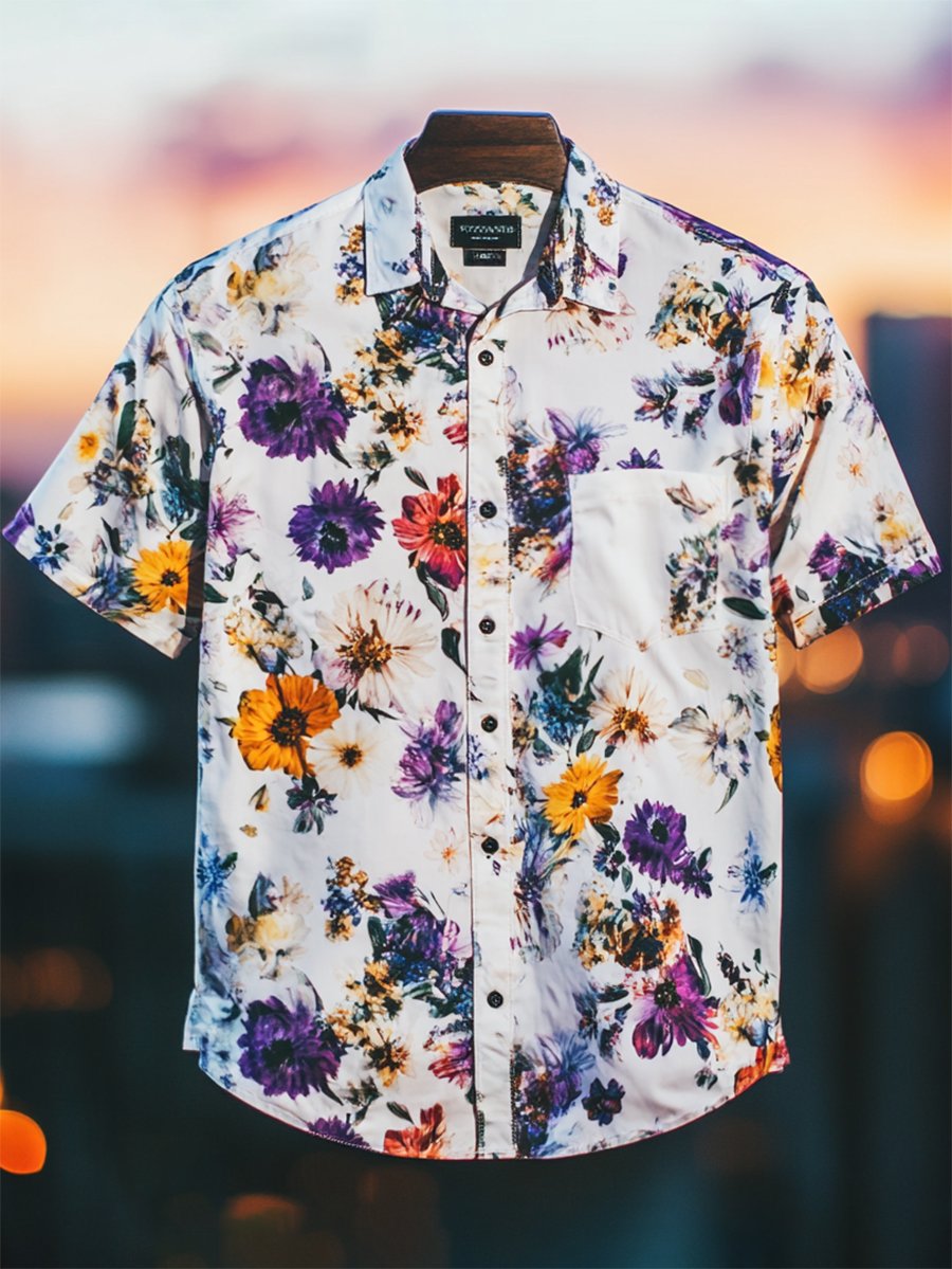 Camisa Resort casual floral Art de manga corta para hombre