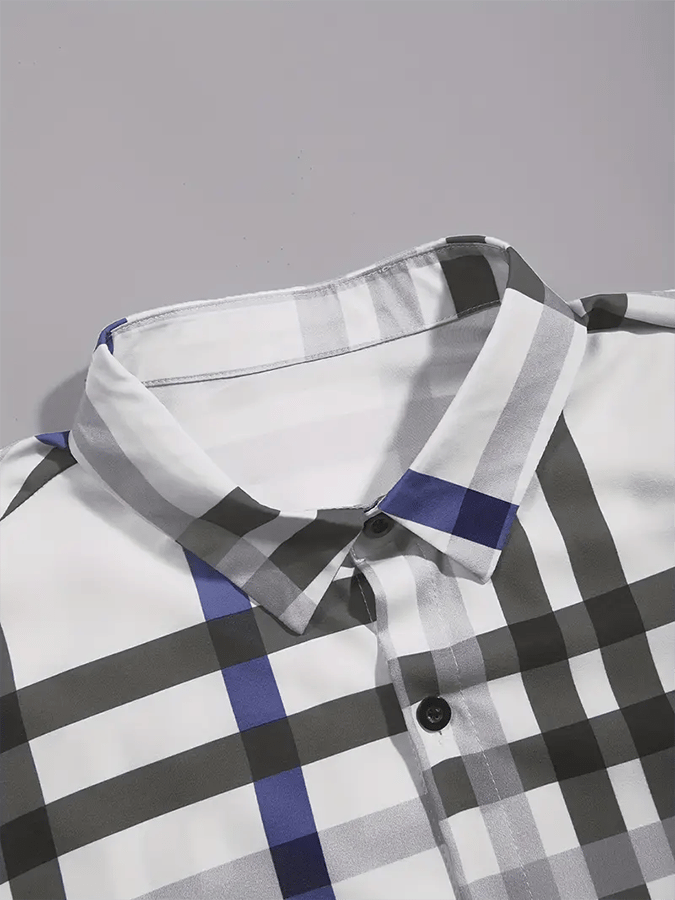Camisa a cuadros ejecutivo casual para hombre
