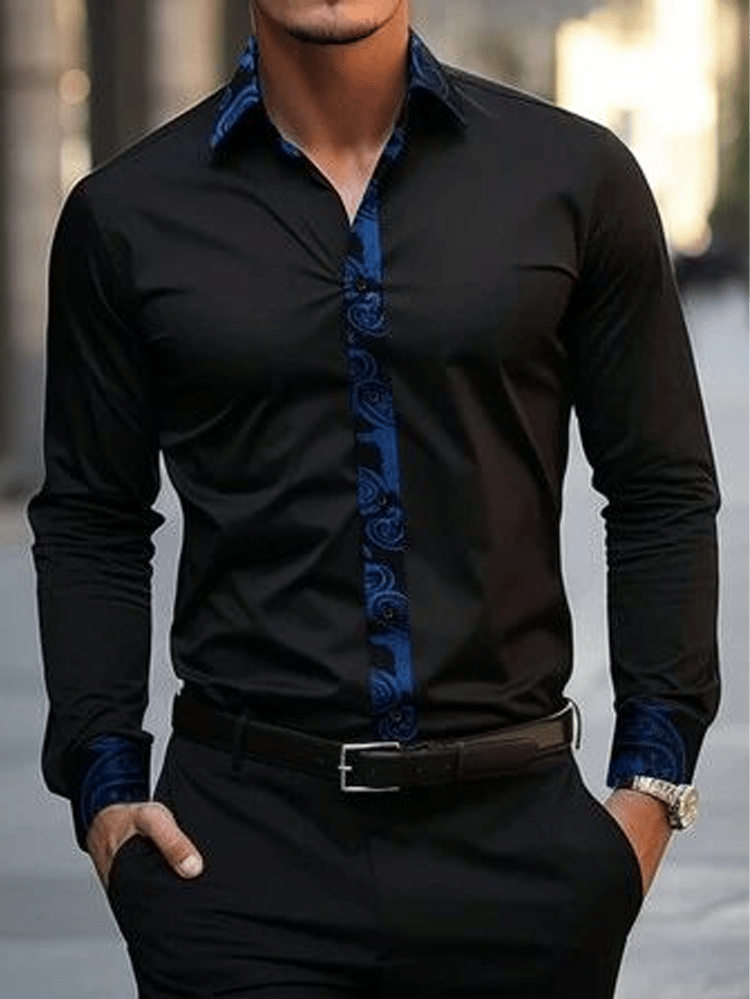 Camisa a cuadros ejecutivo de manga larga para hombre