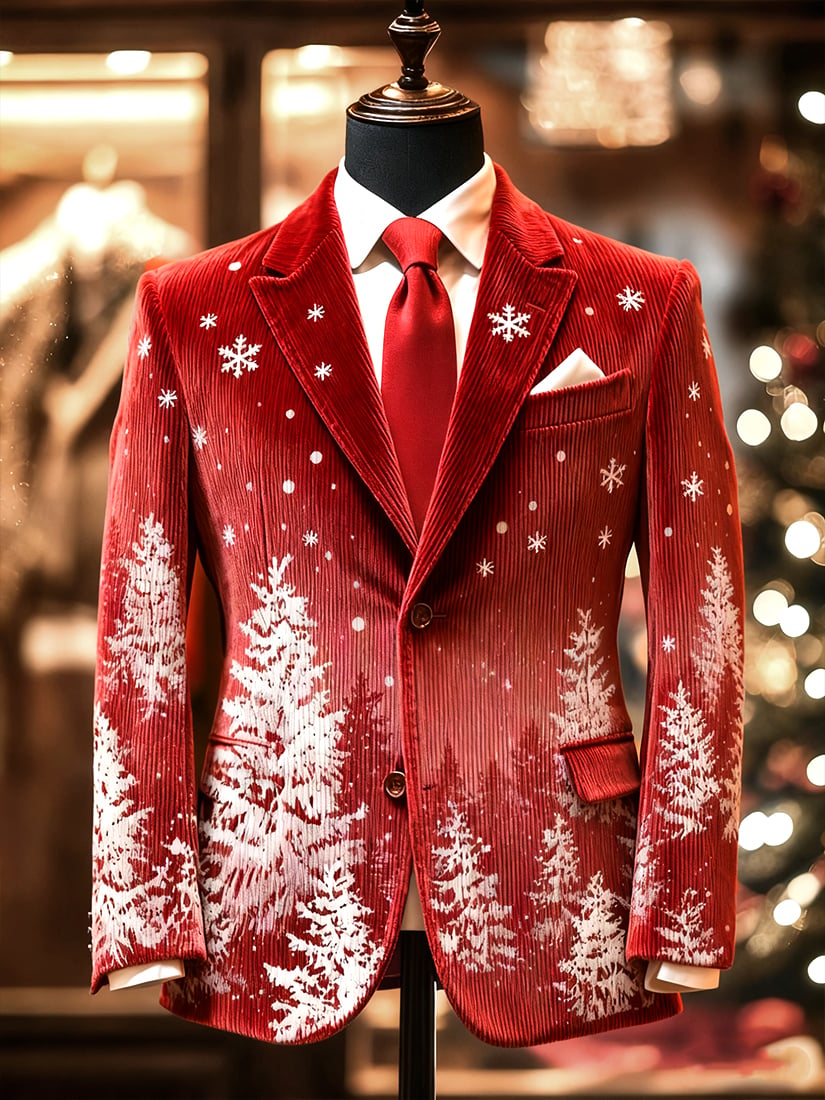 Saco vintage casual Christmas Party pana para hombre