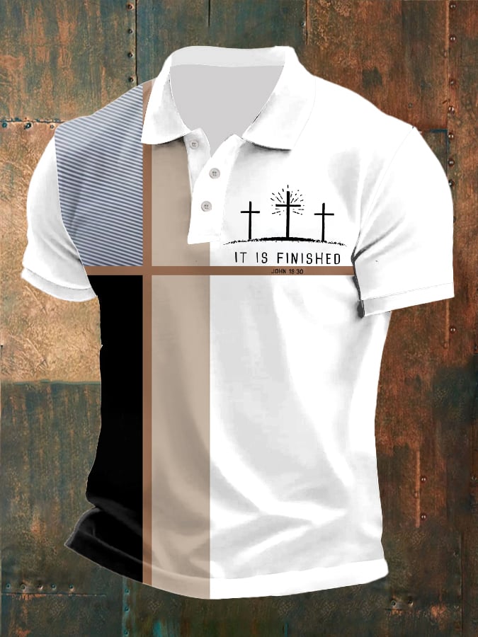 Camisa polo Faith estampado Button Design para hombre