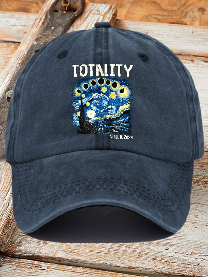 Gorras retro Starry Night & Totality Solar Eclipse Of April 8, 2024 estampado Baseball