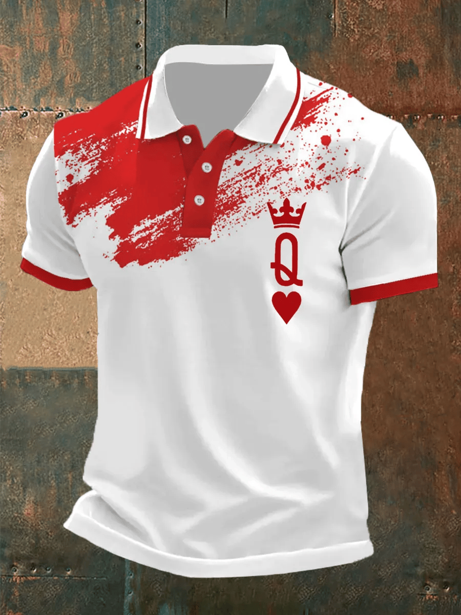 Camisa polo Poker King And Queen estampado para hombre
