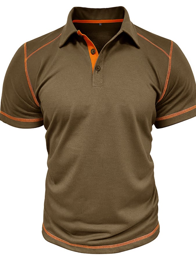 Camisa polo en bloques de coloring Polo cuello de manga corta para hombre