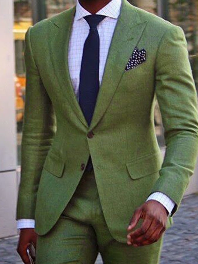 Ejecutivo Single-Breasted de color sólido Two-Piece Suit para hombre