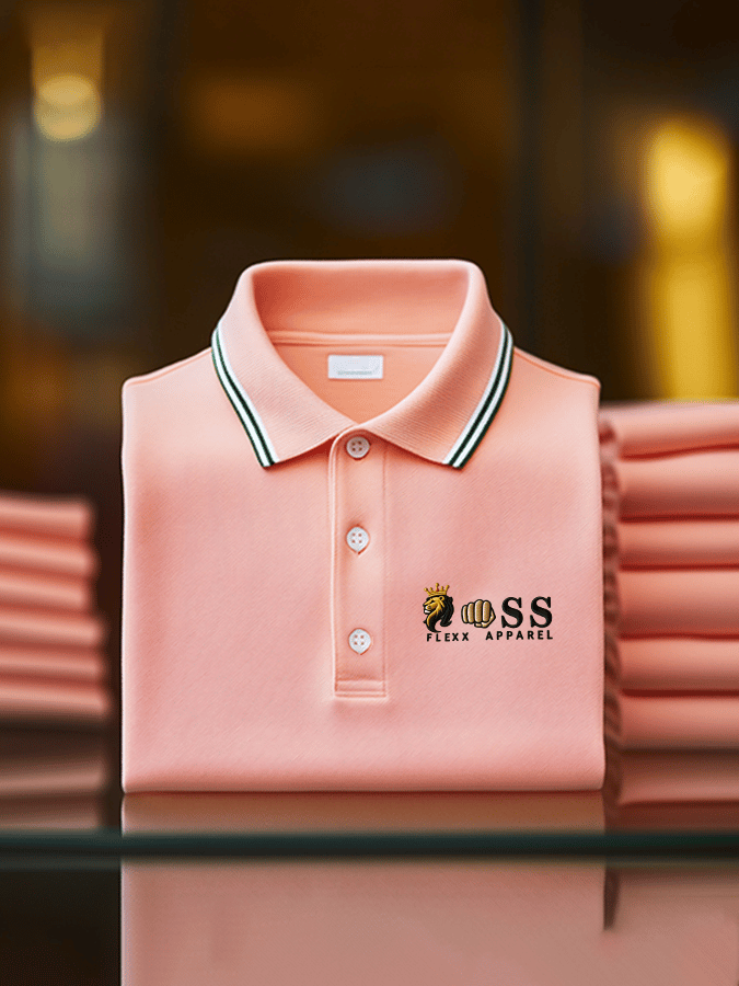 Camisa polo ejecutivo casual estampado de manga corta para hombre
