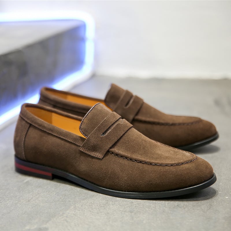 Zapatos Pointed Head Frosted Overzapatos ejecutivo casual Slip-On para hombre
